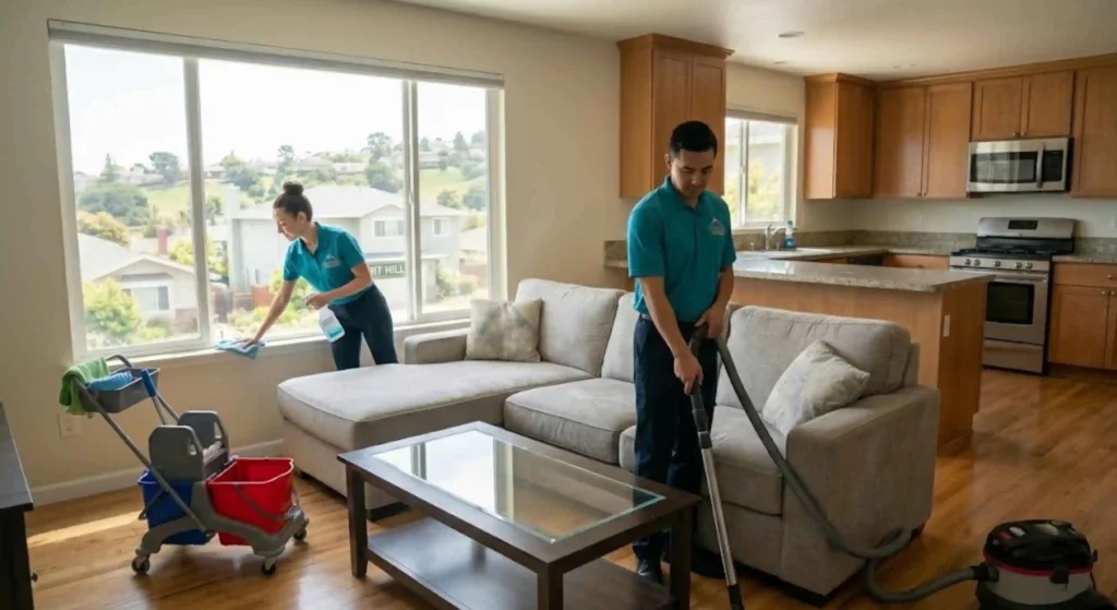 Professional move-out maid service cleaning a Mint Hill home