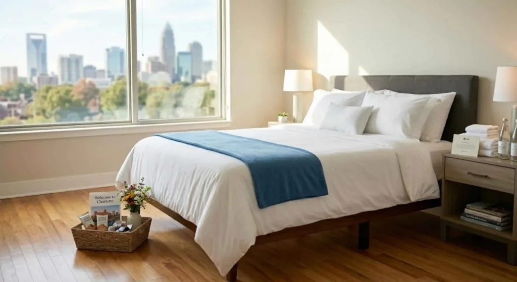 Charlotte vacation rental cleaned and staged for arriving guests