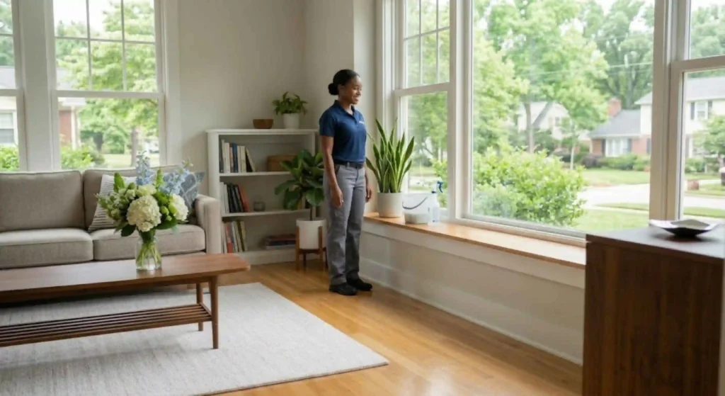 Clean Charlotte home with spotless windows and surfaces